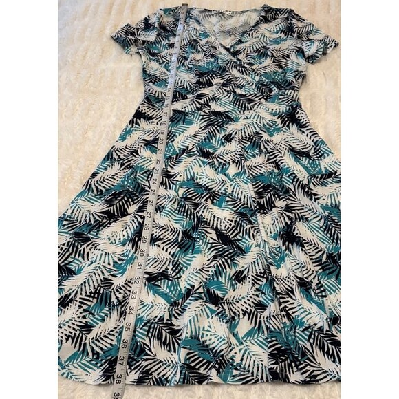 MS Basic Brand Midi Sundress V-neck Tropical Theme 100% Polyester Women's Size M - Picture 8 of 14